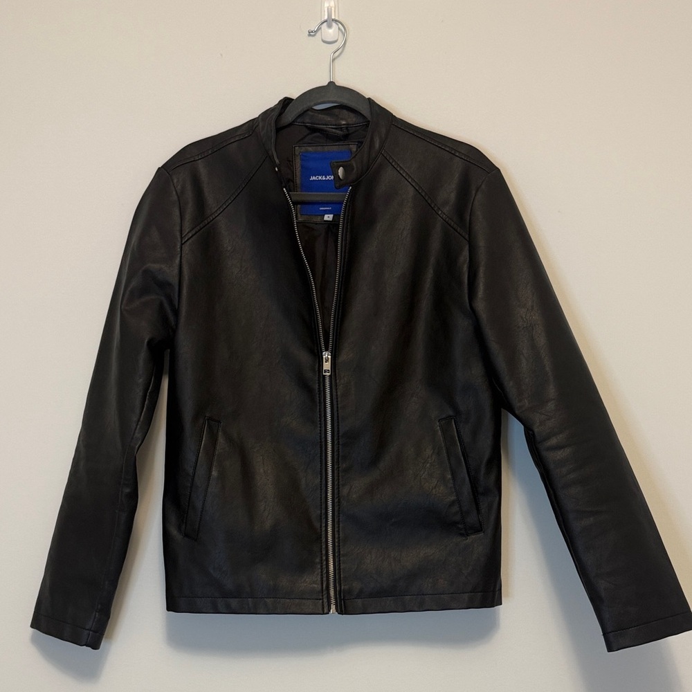 Jack & Jones Black Faux Leather Jacket